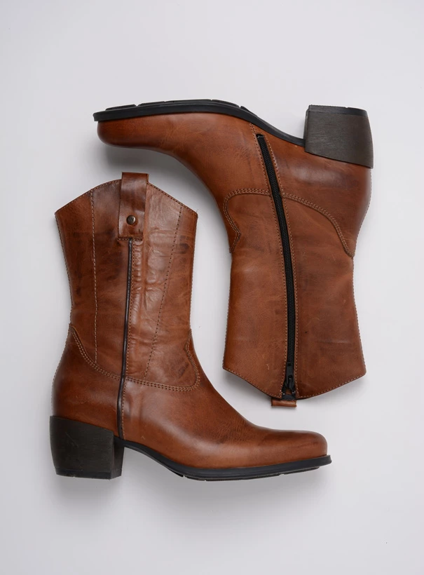 wolky mid calf boots 02876 caprock 30430 cognac leather top