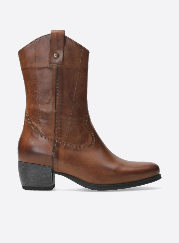 wolky mid calf boots 02876 caprock 30430 cognac leather
