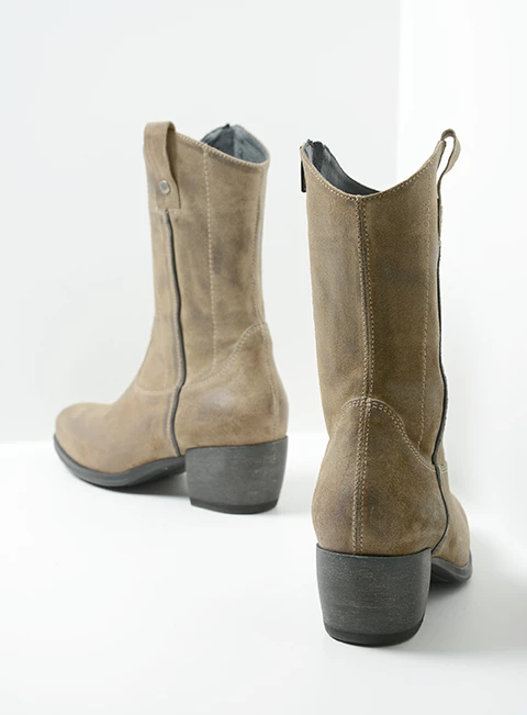 wolky mid calf boots 02876 caprock 45150 taupe suede back