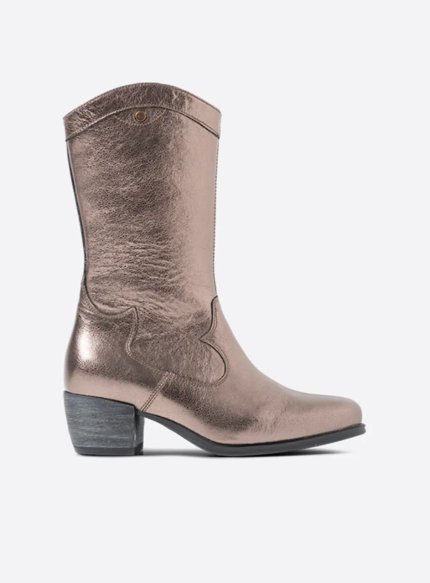 Wolky Caldwell HV - lead metallic leather Cowboy boots for women