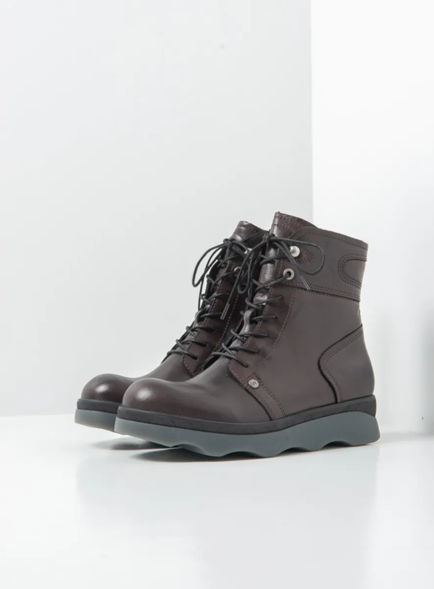 Wolky Destiny HV - burgundy leather Biker boots for women