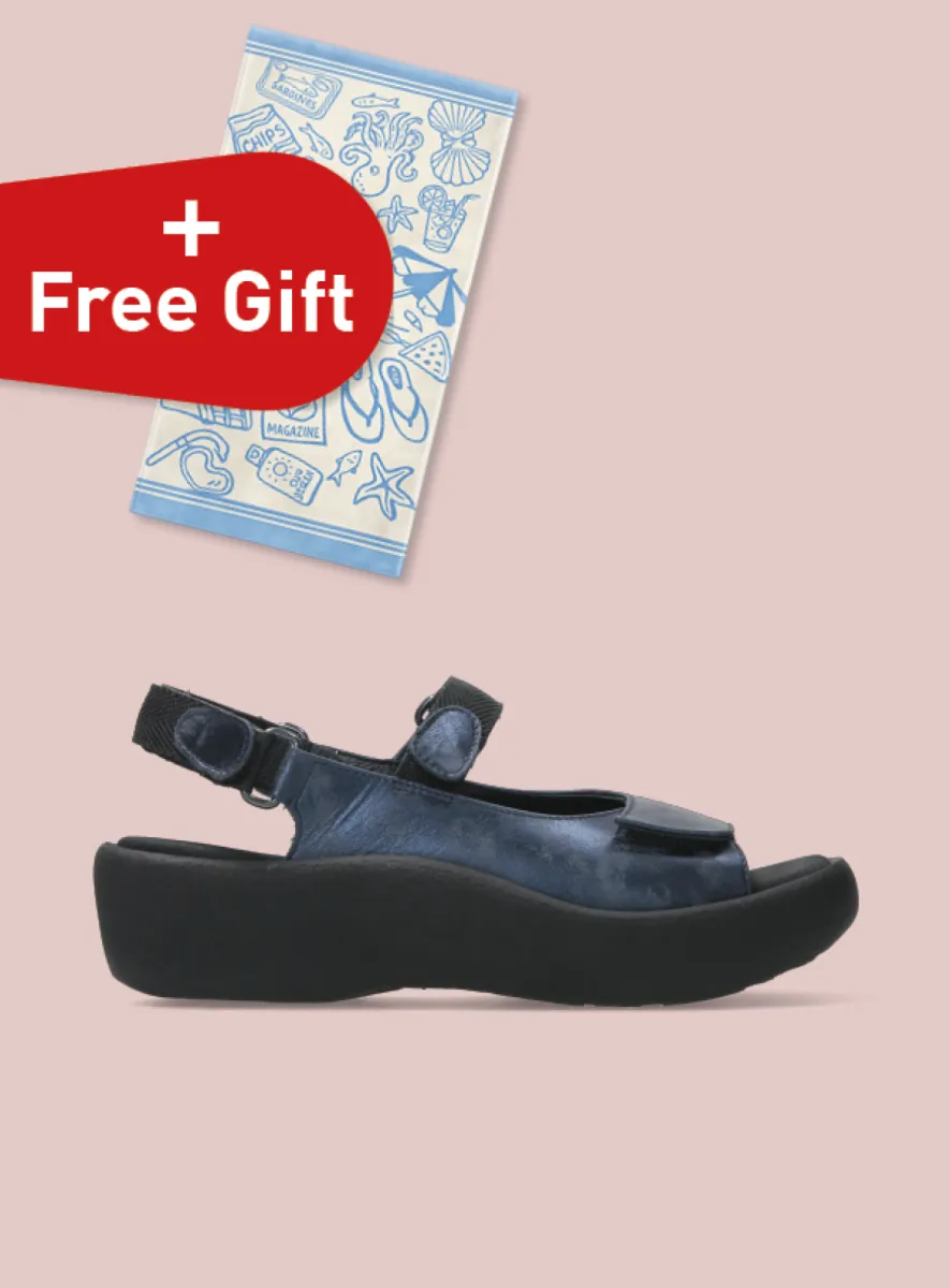 Wolky Jewel - navy metallic nubuck Sandals for women