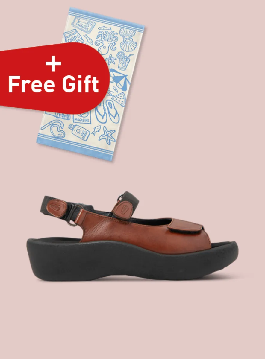 Wolky Jewel - cognac leather Sandals for women
