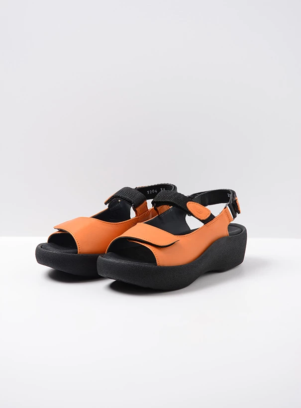 wolky sandals 03204 jewel 34550 orange leather front