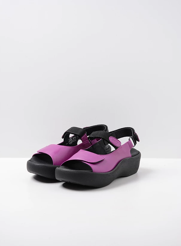 wolky sandals 03204 jewel 34660 fuchsia leather front