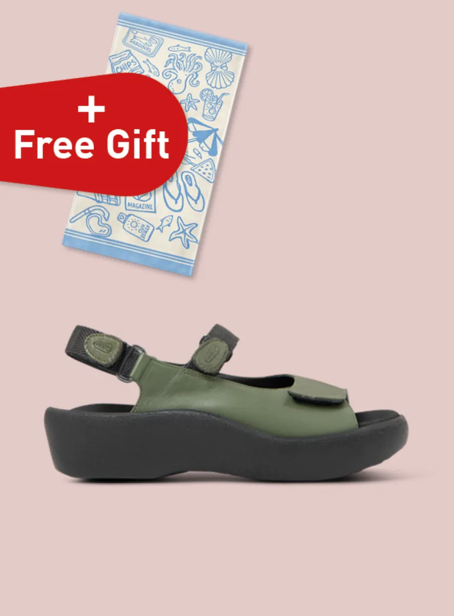 Wolky Sandals 03204 Jewel 50701 sage green leather