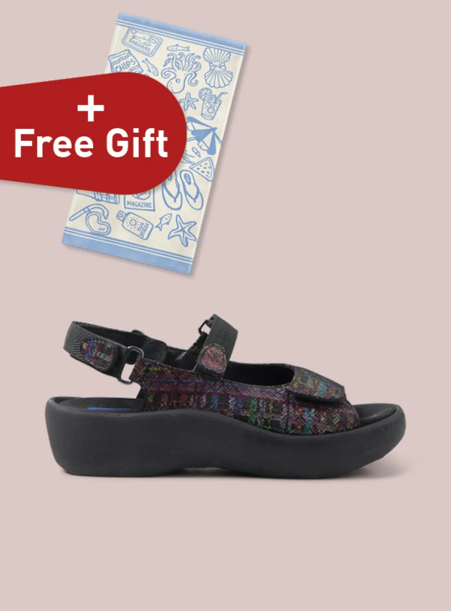 Wolky Jewel - black multi suede Sandals for women