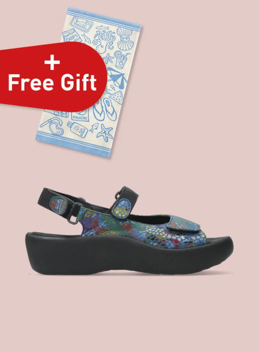 Wolky Jewel - jeans blue/multi leather Sandals for women