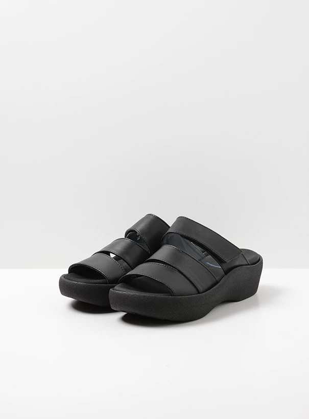 wolky sandals 03207 aporia 30000 black leather front