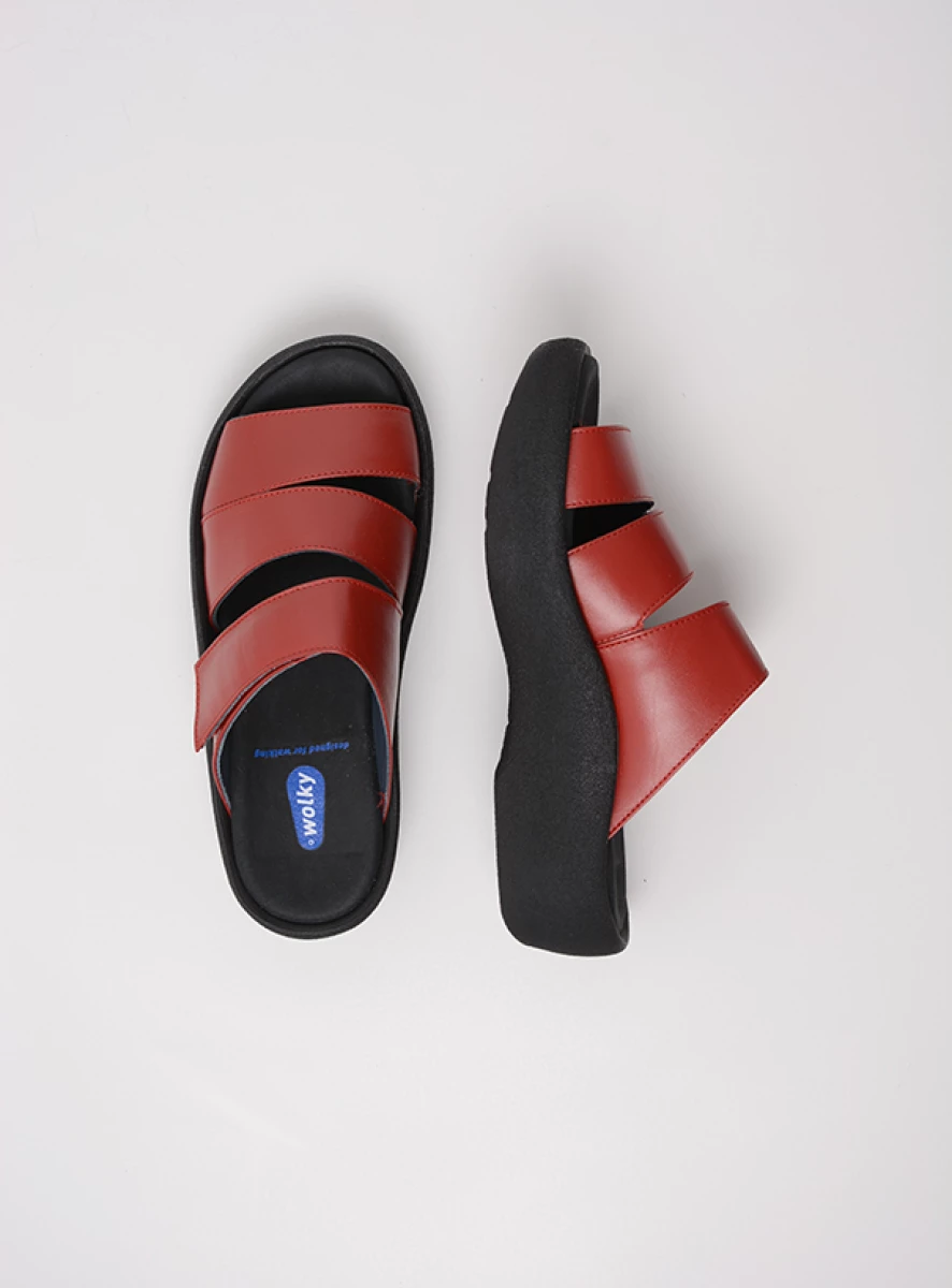 Wolky Sandals 03207 Aporia 30500 red leather