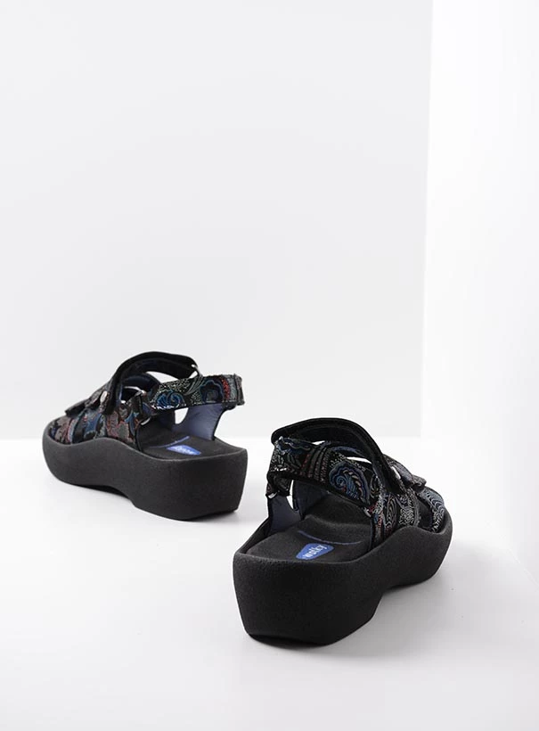 wolky sandals 03223 avalon 68080 black blue suede back