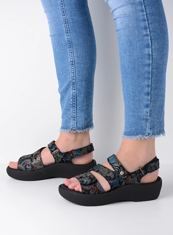 wolky sandals 03223 avalon 68080 black blue suede sfeer
