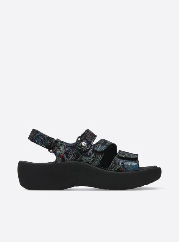 wolky sandals 03223 avalon 68080 black blue suede