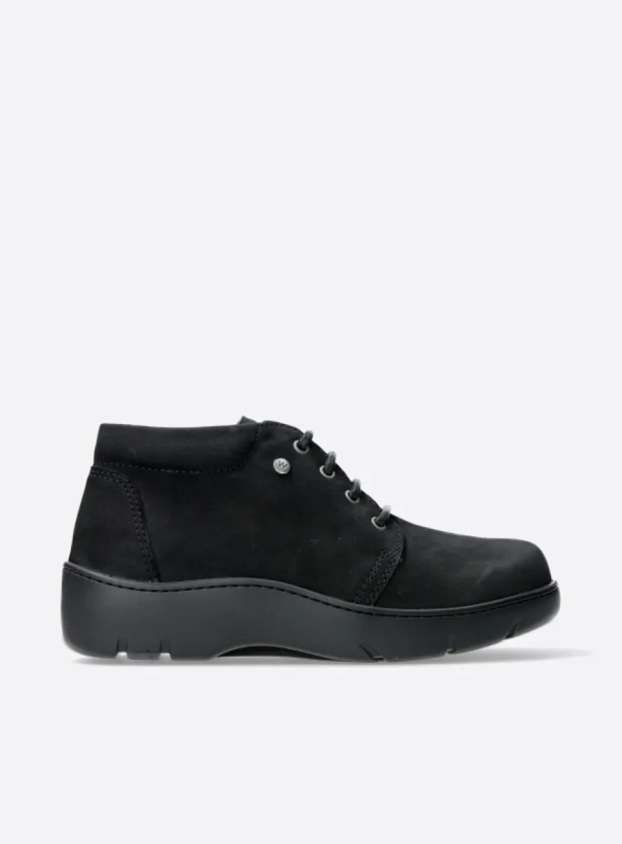 Wolky Tarda WR - black nubuck Lace up boots for women