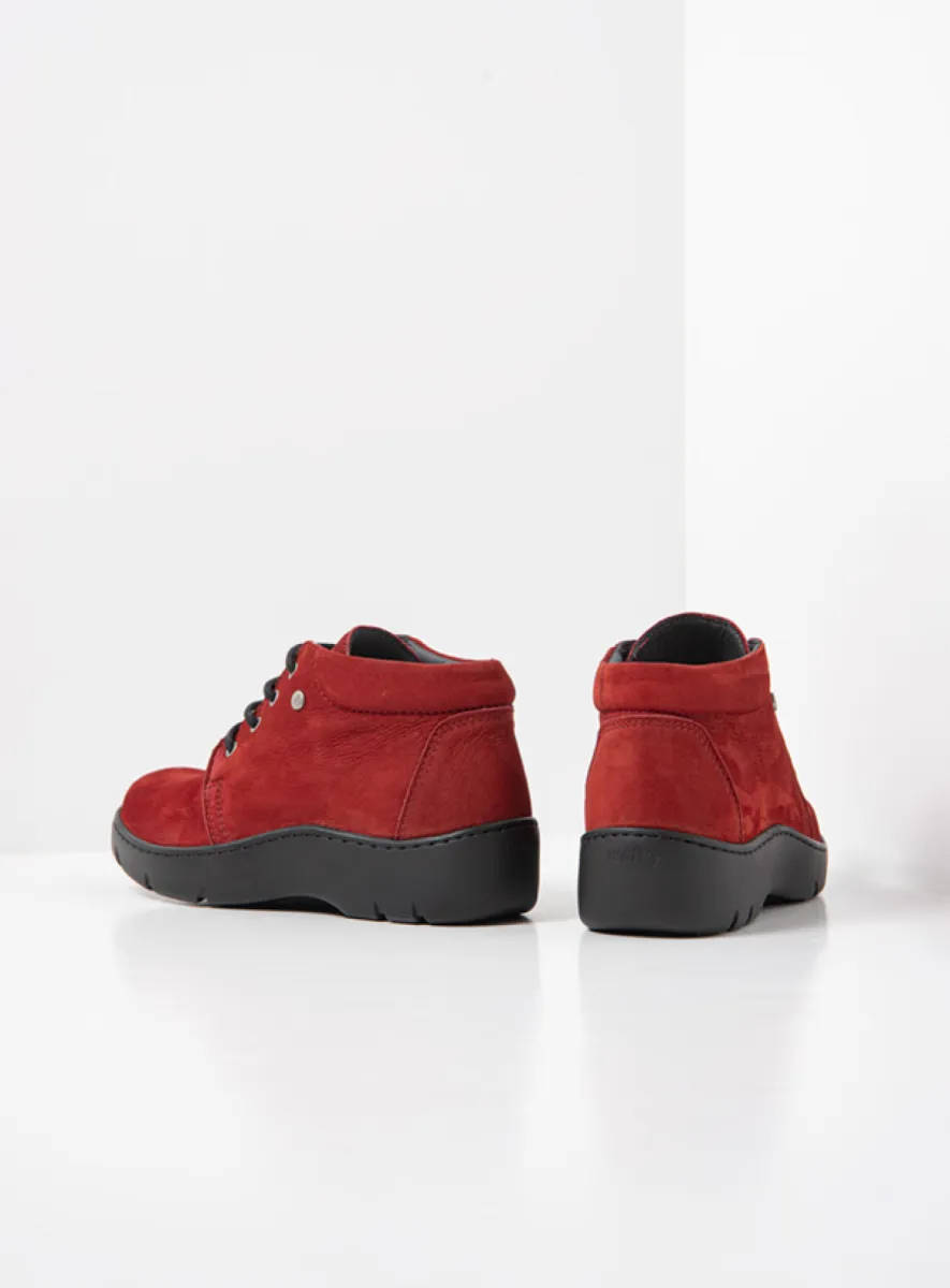 Wolky Tarda WR - cherry red nubuck Lace up boots for women