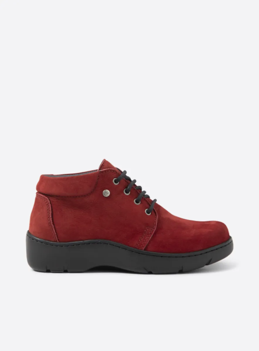 Wolky Tarda WR - cherry red nubuck Lace up boots for women