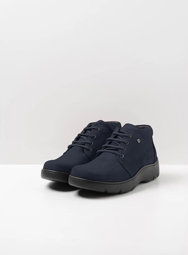 wolky high lace up shoes 03255 tarda xw wr 11800 dark blue nubuck front