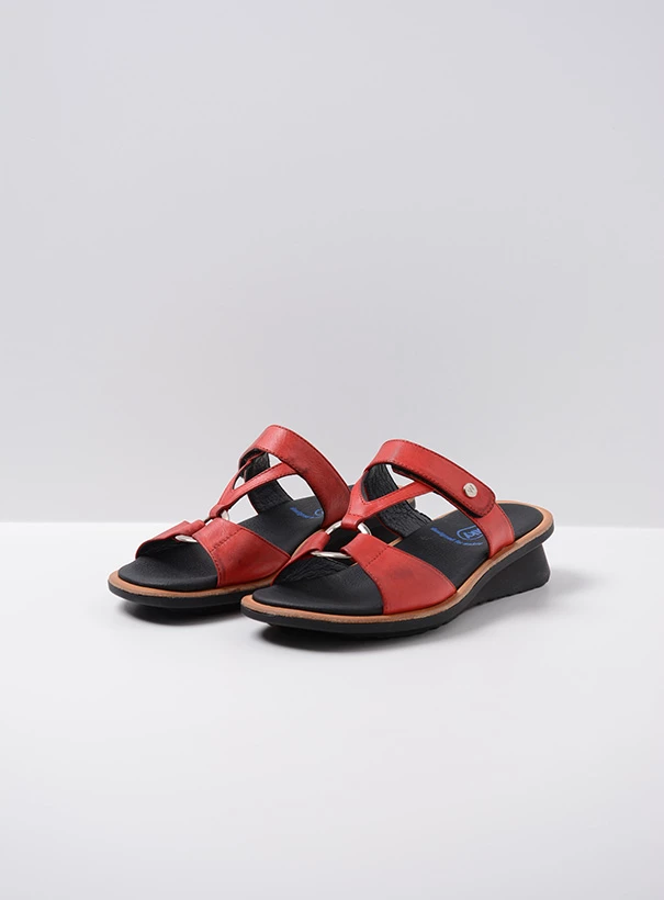 wolky sandals 03307 isa 21500 red leather front