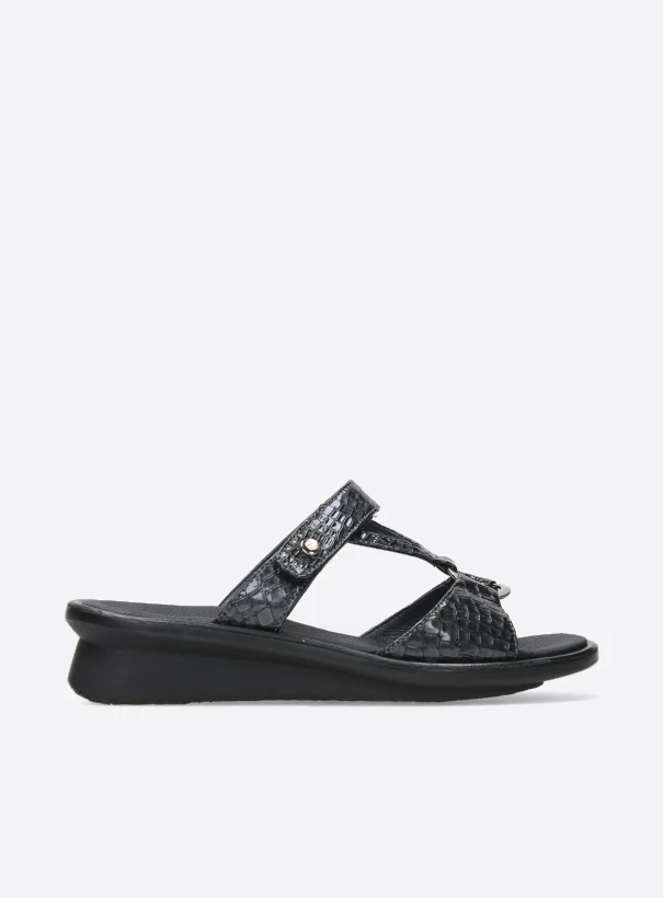 wolky sandals 03307 isa 67210 anthracite crocolook leather