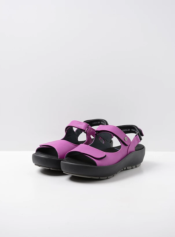 wolky sandals 03325 rio 20660 fuchsia leather front