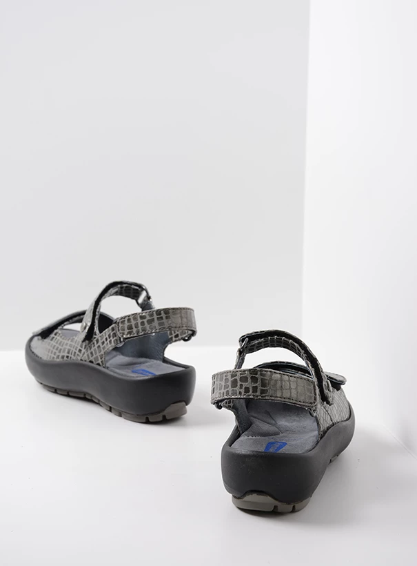wolky sandals 03333 brasilia 61200 grey croco look leather back