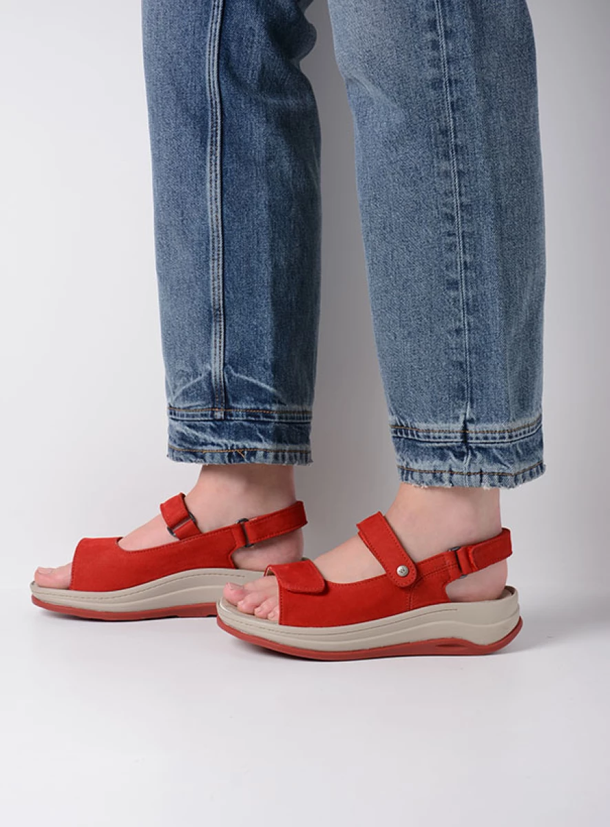 wolky sandals 03350 adura 10570 red nubuck detail