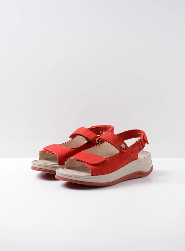wolky sandals 03350 adura 10570 red nubuck front