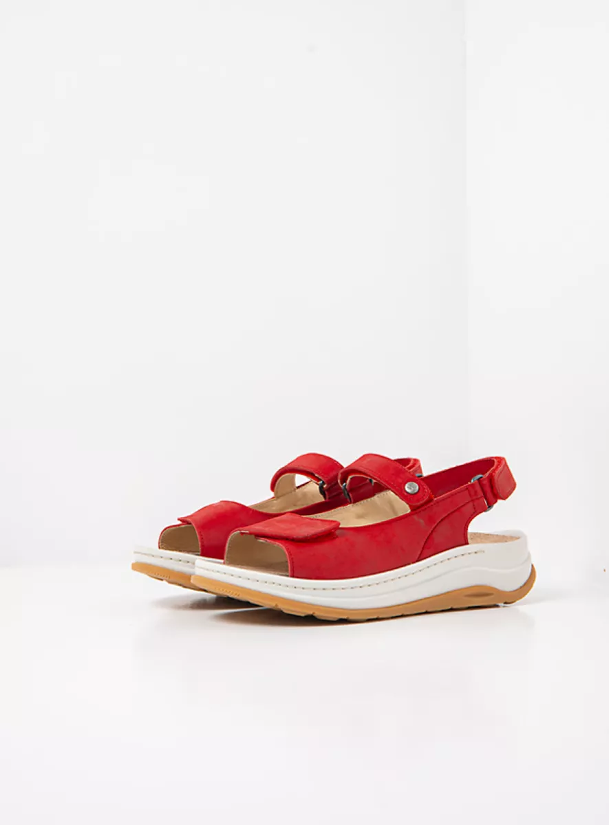 Wolky Sandals 03350 Adura 36500 red effect leather