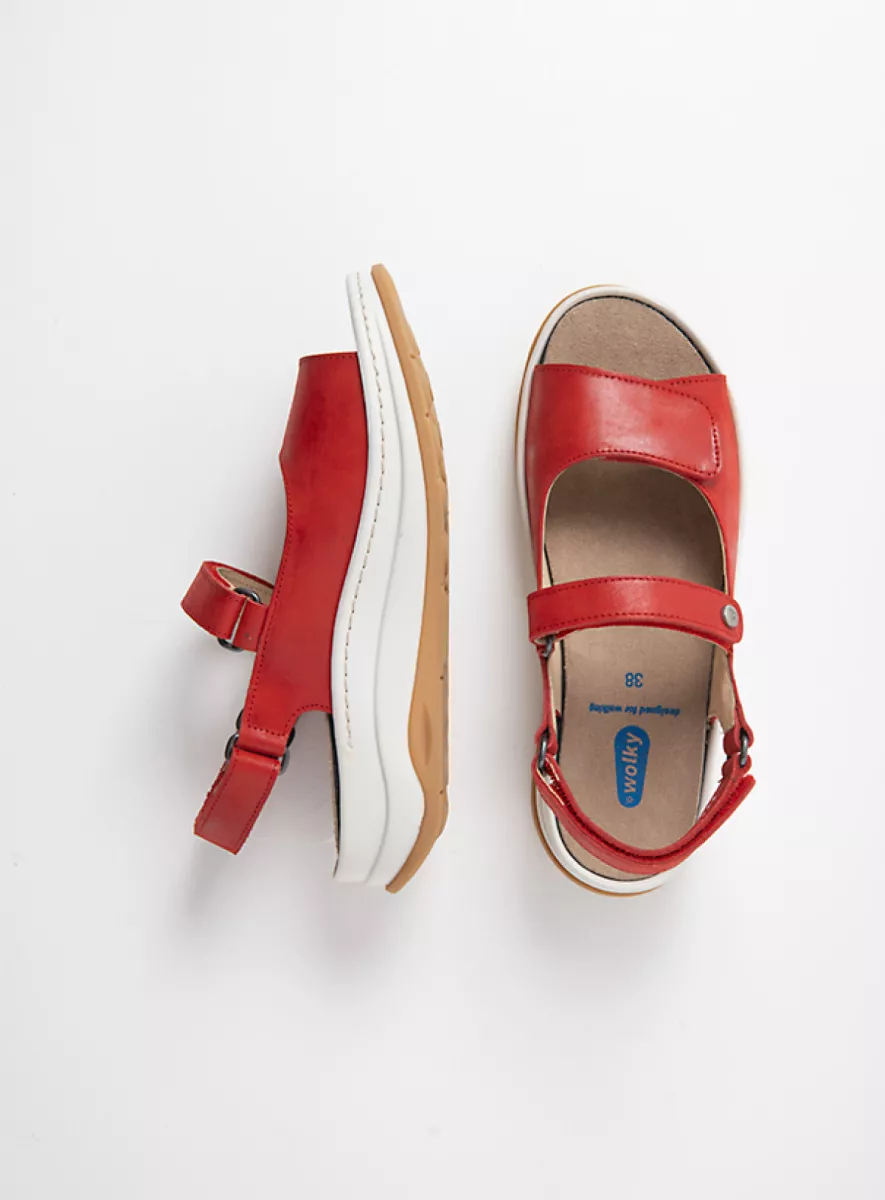 Wolky Sandals 03350 Adura 36500 red effect leather