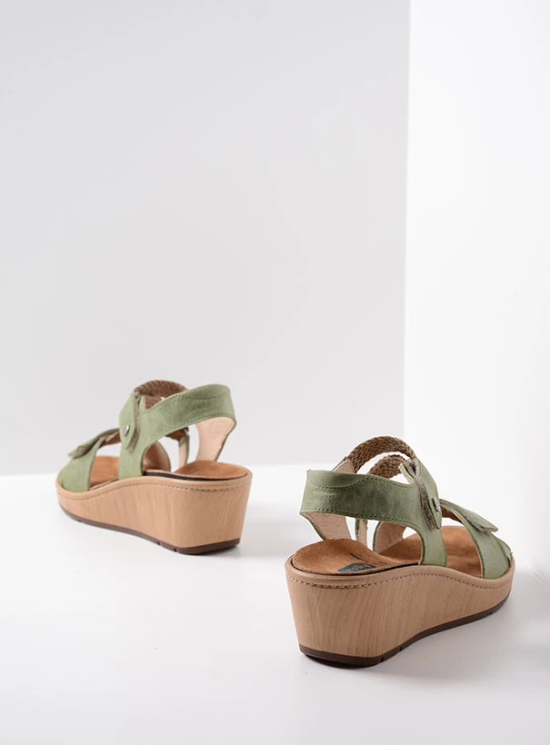wolky sandals 03550 la jolla 30710 olive green leather back