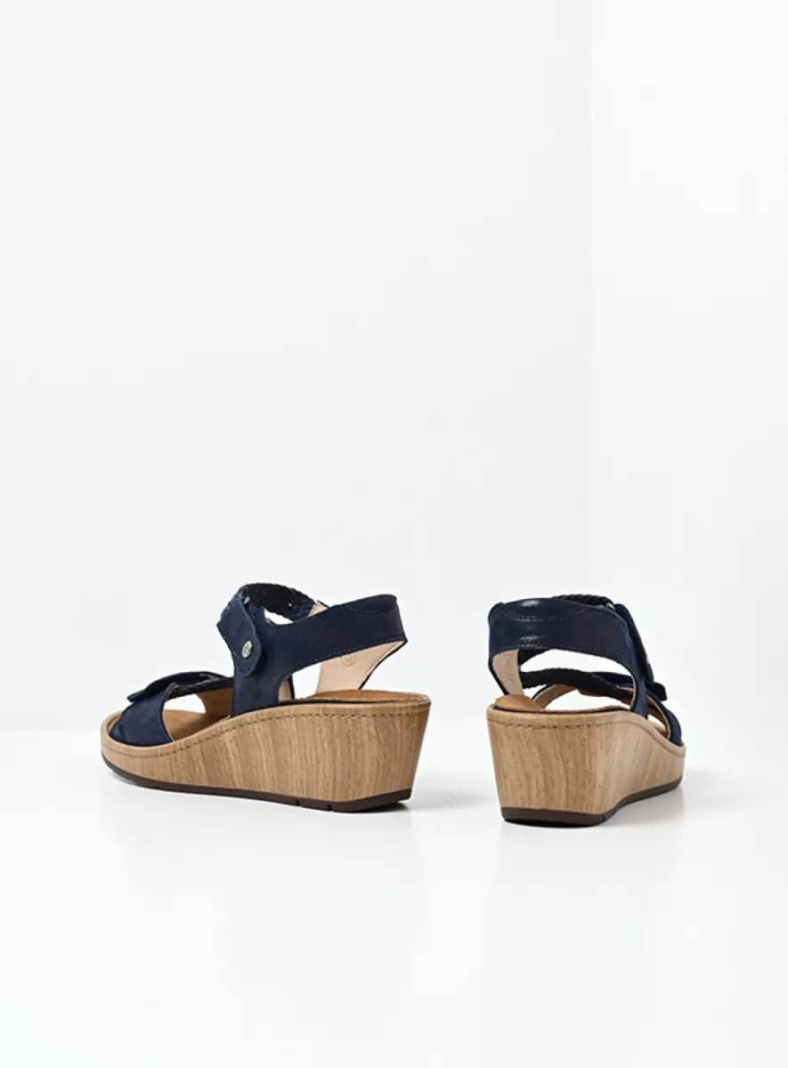 Wolky Sandals 03550 La Jolla 36820 denim effect leather