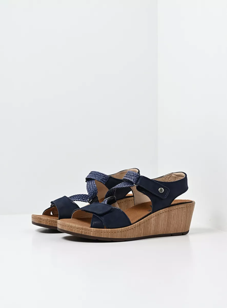 Wolky Sandals 03550 La Jolla 36820 denim effect leather