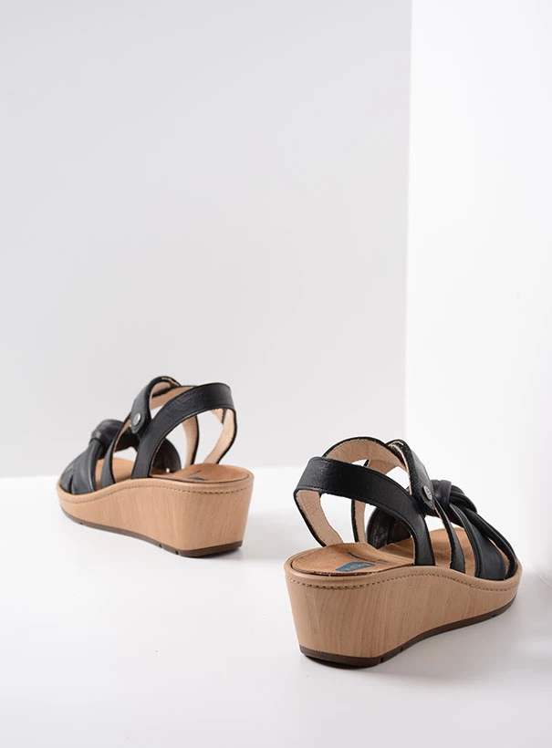 wolky sandals 03551 sisal 30000 black leather back