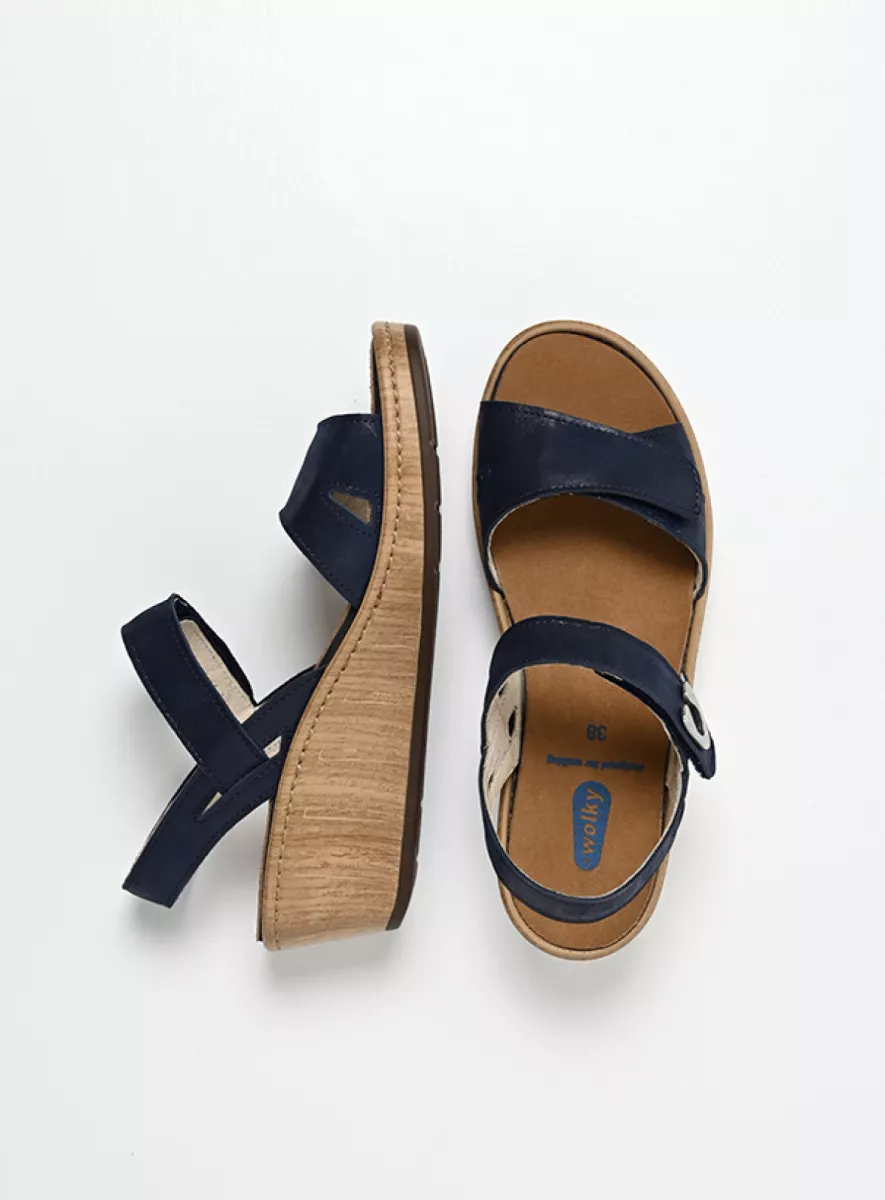 Wolky Sandals 03552 Sanibel 36820 denim effect leather