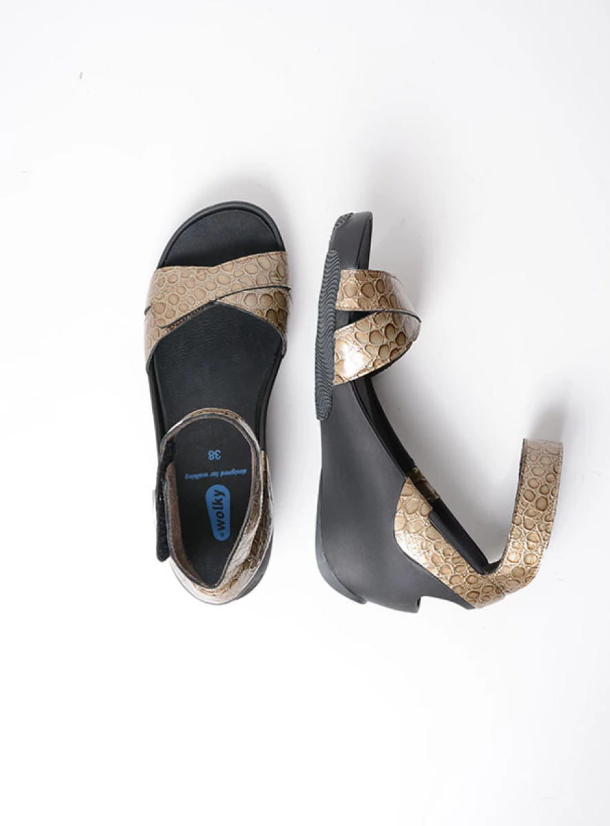 Wolky Sandals 03776 Era 61150 taupe leather
