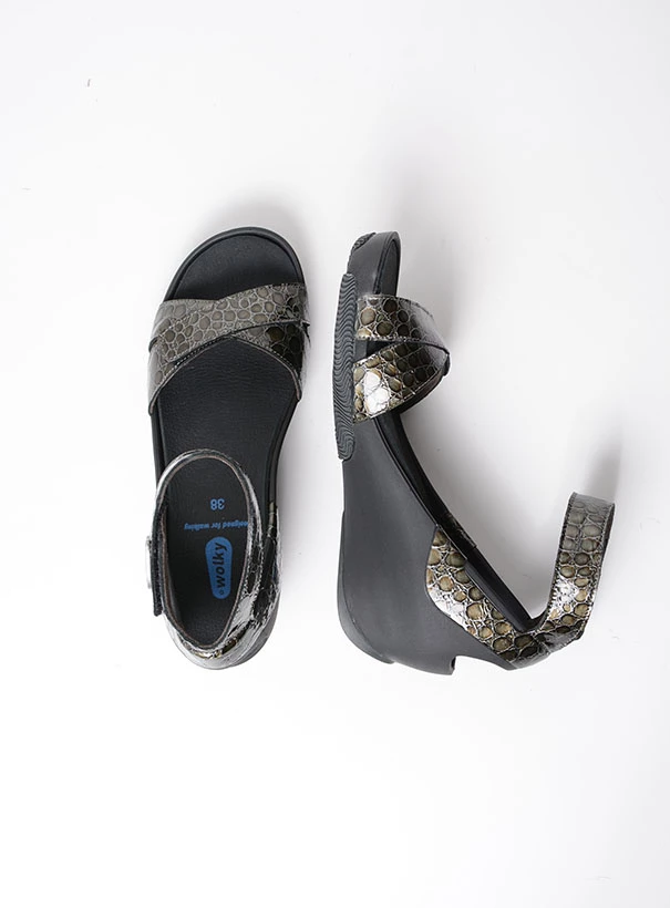 wolky sandals 03776 era 61210 anthracite leather top