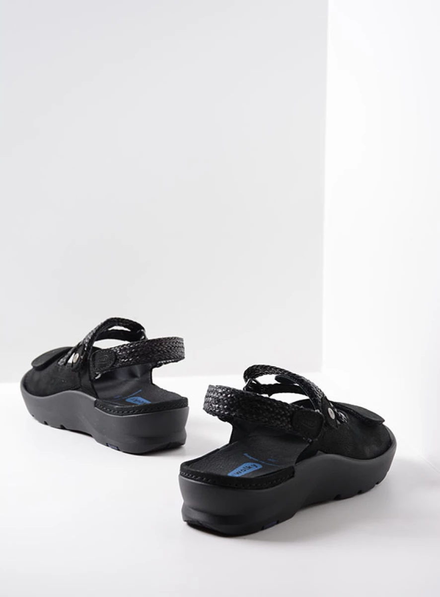 wolky sandals 03925 lisse 11001 black nubuck back