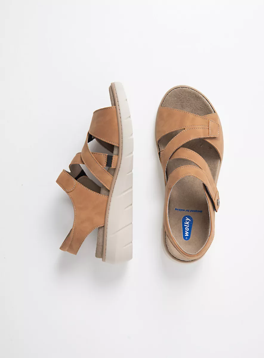 Wolky Sandals 04106 Ikaria 05420 tan vegan biocare
