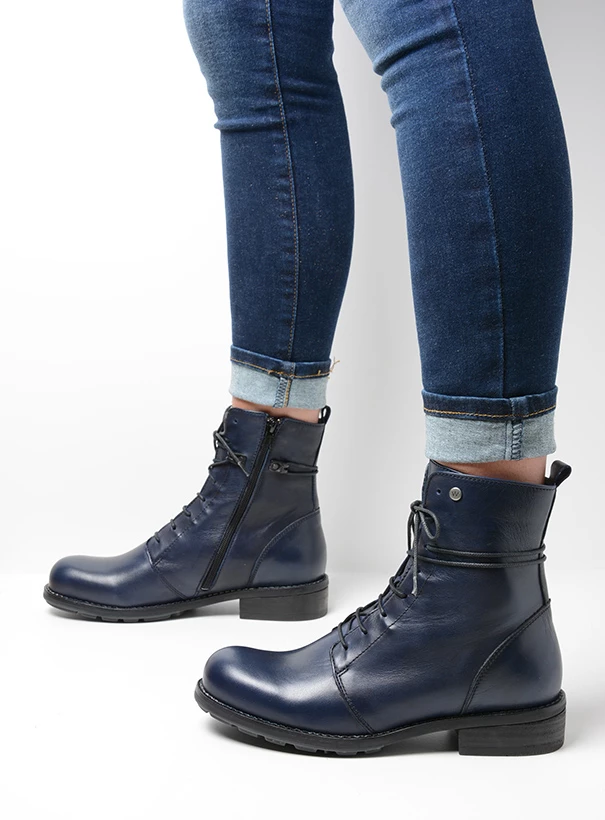 wolky mid calf boots 04432 murray 20800 blue leather detail