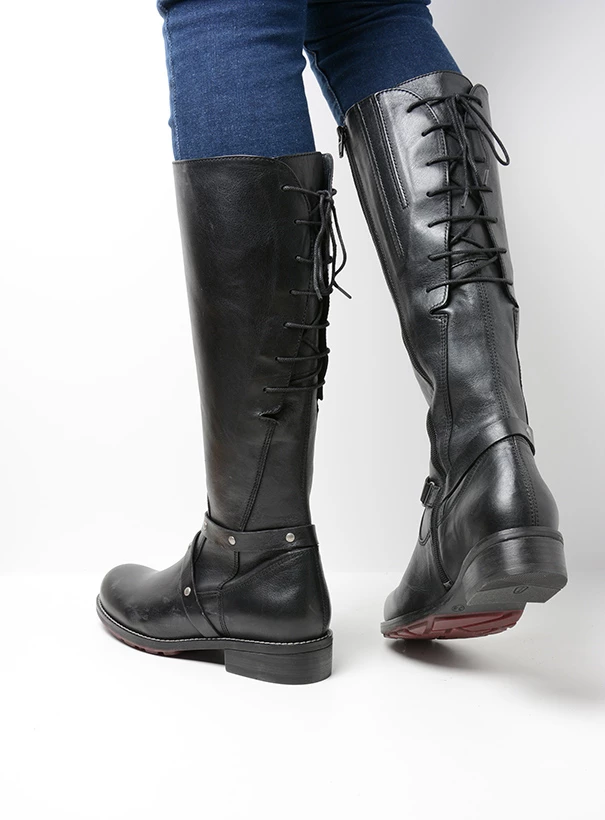 wolky long boots 04433 belmore 20000 black leather detail