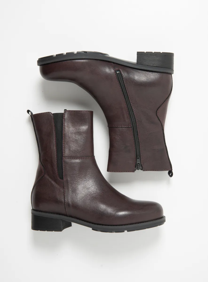 Wolky Neola - burgundy leather Boots for women