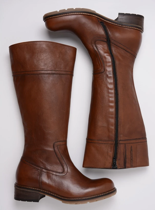 wolky long boots 04477 moher 32430 cognac leather top
