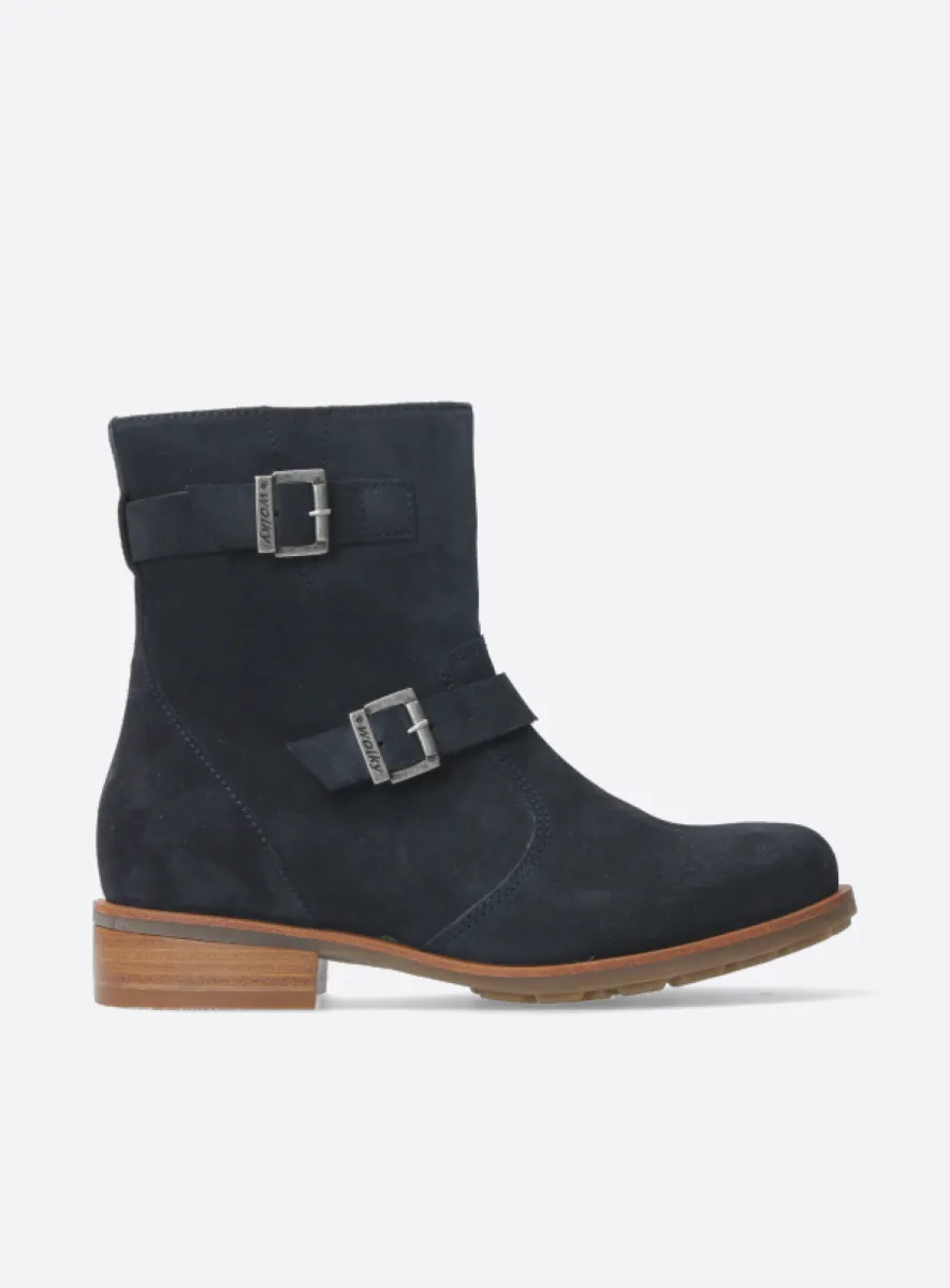 Wolky Biker boots 04486 Devon 40800 blue oiled suede