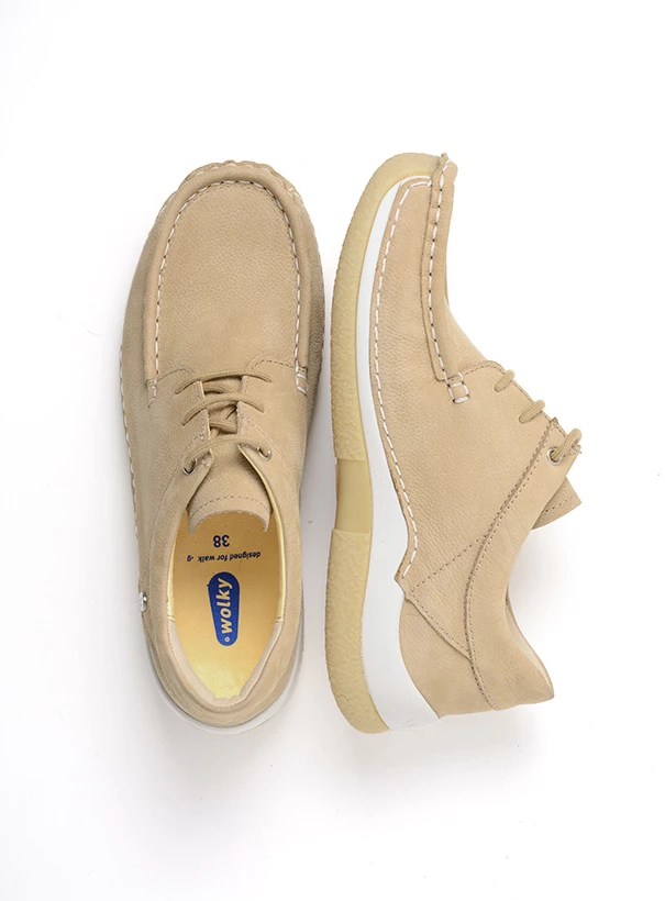 wolky low lace up shoes 04525 celebration 11390 beige nubuck top