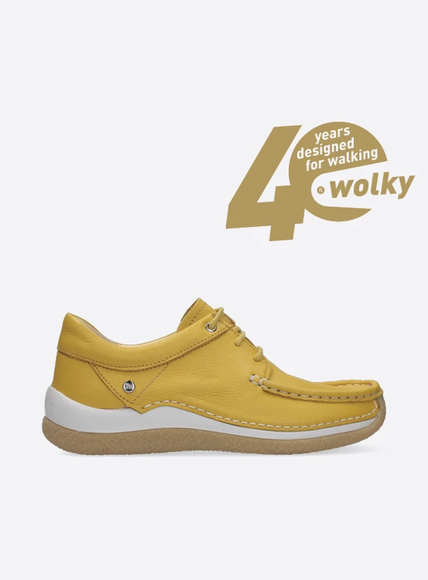 wolky low lace up shoes 04525 celebration 20900 yellow leather