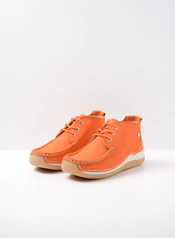 wolky low lace up shoes 04526 rosella 10557 orange nubuck front