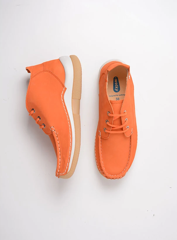 wolky low lace up shoes 04526 rosella 10557 orange nubuck top