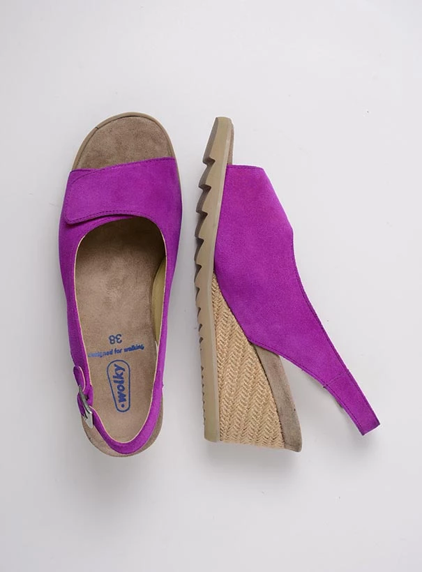 wolky sandals 04680 murcia 40660 fuchsia suede top