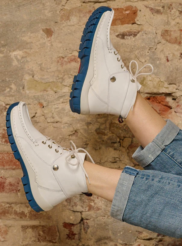 wolky high lace up shoes 04700 jump summer 20185 white blue leather detail