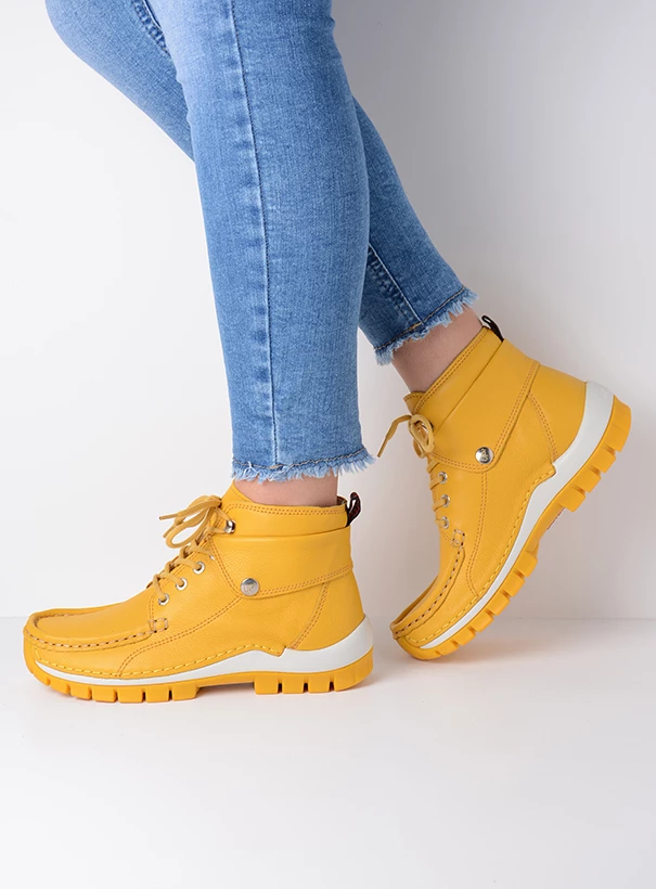 wolky high lace up shoes 04700 jump summer 20900 yellow leather detail